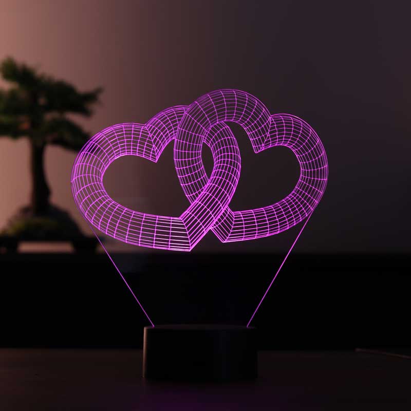 Lovity™ Birlik Kalpleri - 3D Romantik Gece Lambası
