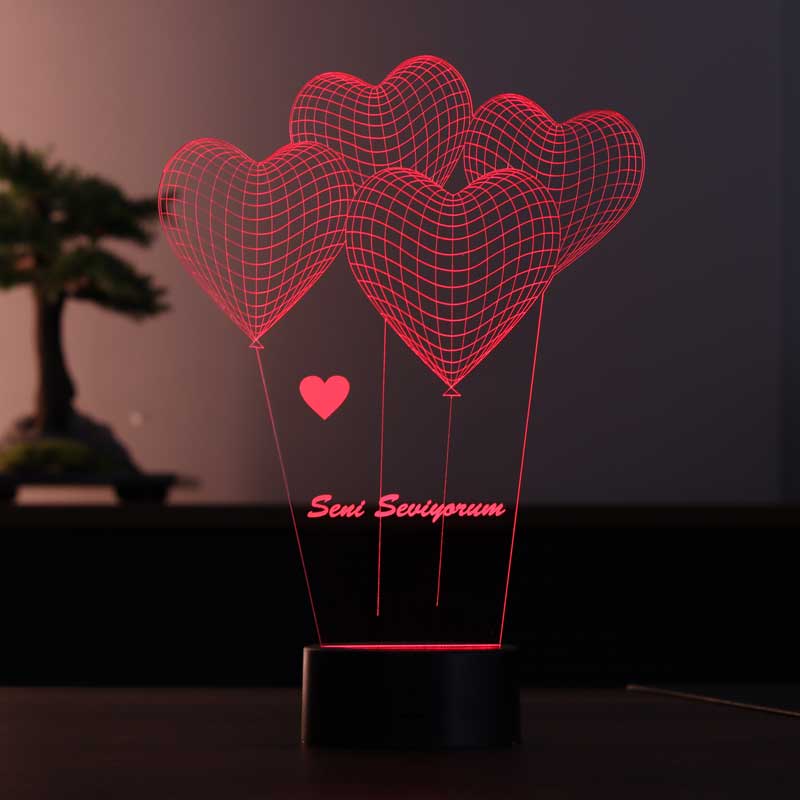 Lovity™ Seninle Her Zaman - 3D Gece Lambası