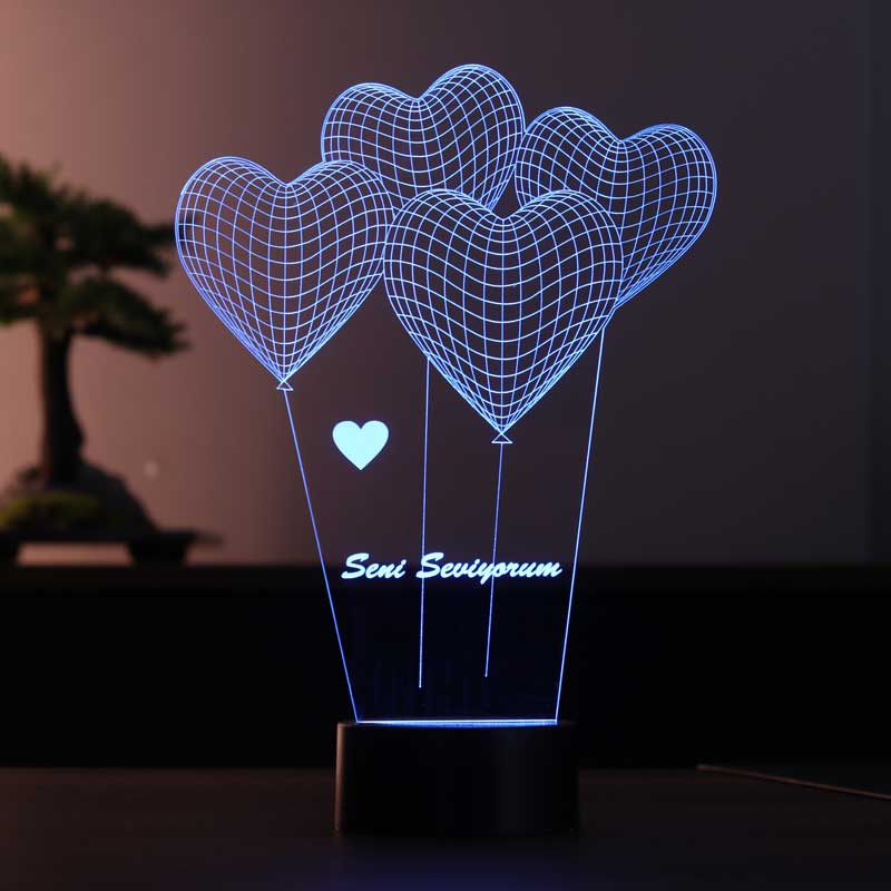 Lovity™ Seninle Her Zaman - 3D Gece Lambası