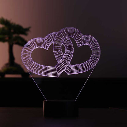 Lovity™ Birlik Kalpleri - 3D Romantik Gece Lambası