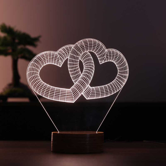 Lovity™ Birlik Kalpleri - 3D Romantik Gece Lambası