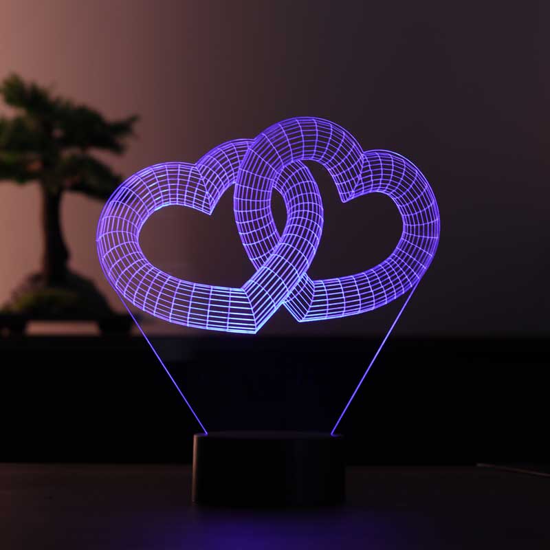 Lovity™ Birlik Kalpleri - 3D Romantik Gece Lambası