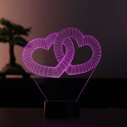 Lovity™ Birlik Kalpleri - 3D Romantik Gece Lambası