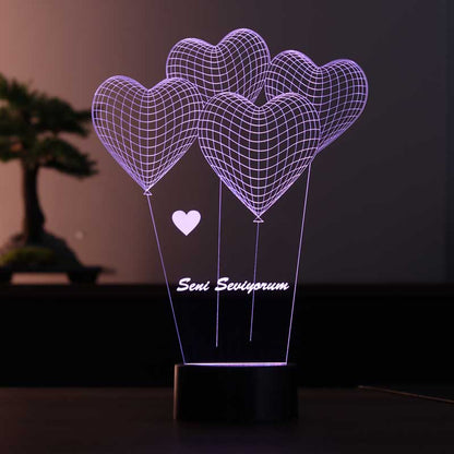Lovity™ Seninle Her Zaman - 3D Gece Lambası