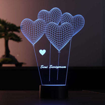 Lovity™ Seninle Her Zaman - 3D Gece Lambası
