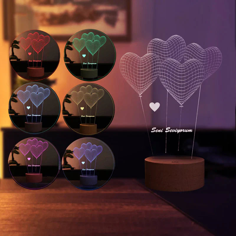 Lovity™ Seninle Her Zaman - 3D Gece Lambası