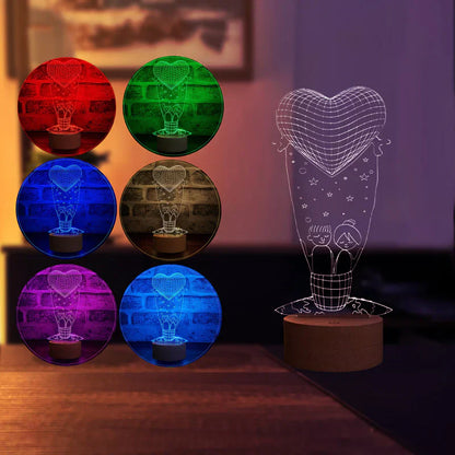 Lovity™ Kalbimizin Uçuşu - 3D Gece Lambası