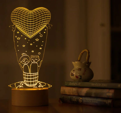 Lovity™ Kalbimizin Uçuşu - 3D Gece Lambası