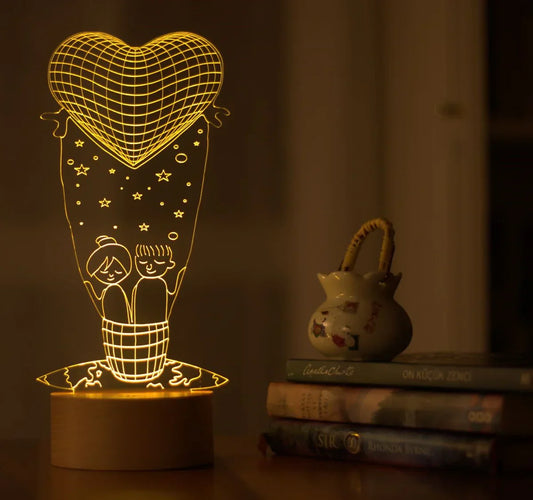 Lovity™ Kalbimizin Uçuşu - 3D Gece Lambası
