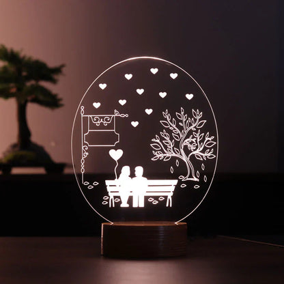 Lovity™ Aşkın Buluşması - 3D Gece Lambası